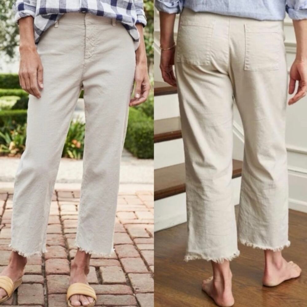 Frank & Elieen Kinsale Italian Performance Cotton Flax Blend Trouser In Cement